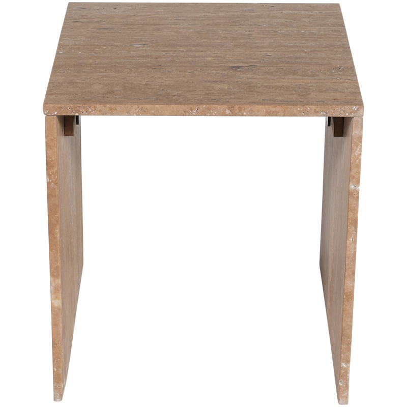 Meridian Furniture Pienza Beige Travertine End Table
