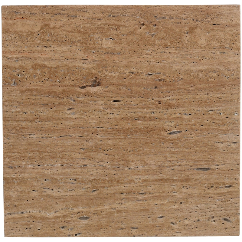 Meridian Furniture Pienza Beige Travertine End Table