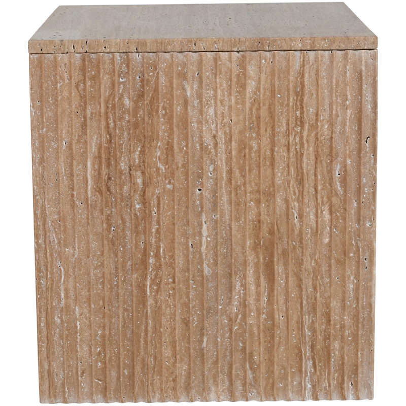 Meridian Furniture Pienza Beige Travertine End Table
