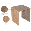 Meridian Furniture Pienza Beige Travertine End Table