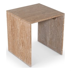 Meridian Furniture Pienza Beige Travertine End Table