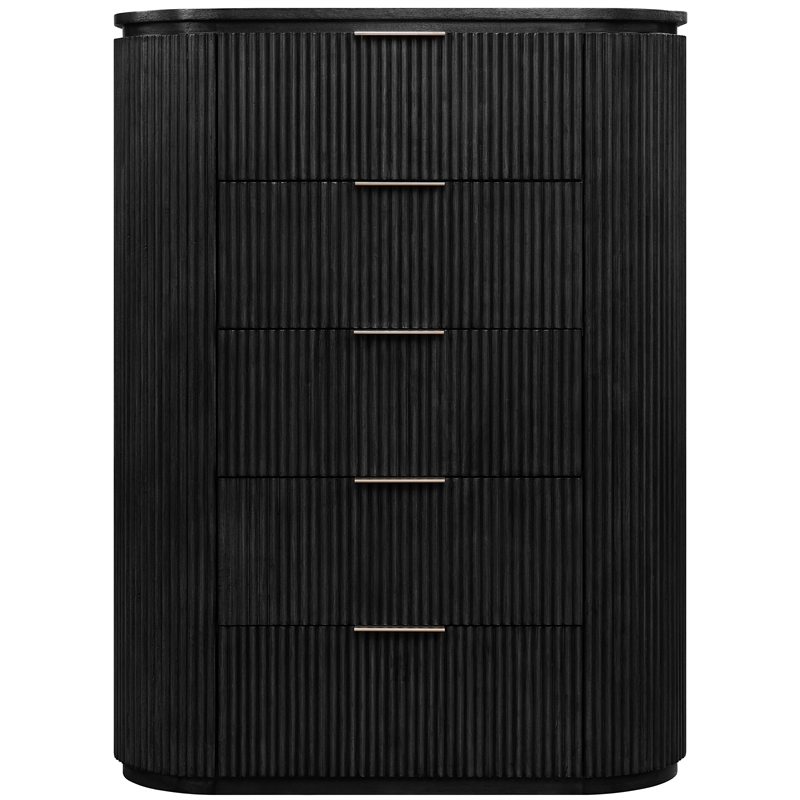 Meridian Furniture Astrid Black Solid Wood And Oak Veneer Chest