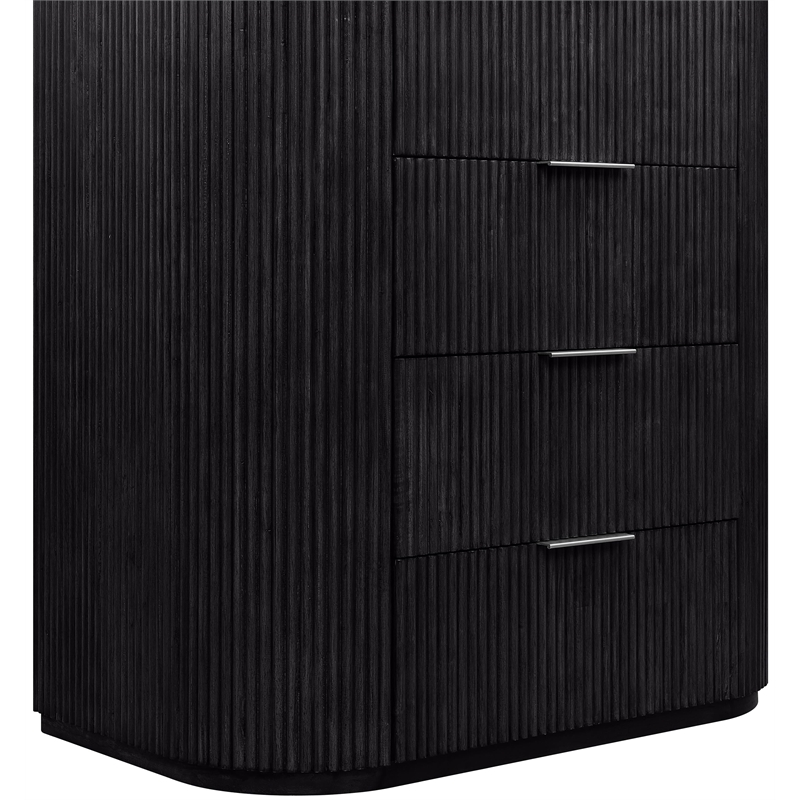 Meridian Furniture Astrid Black Solid Wood And Oak Veneer Chest