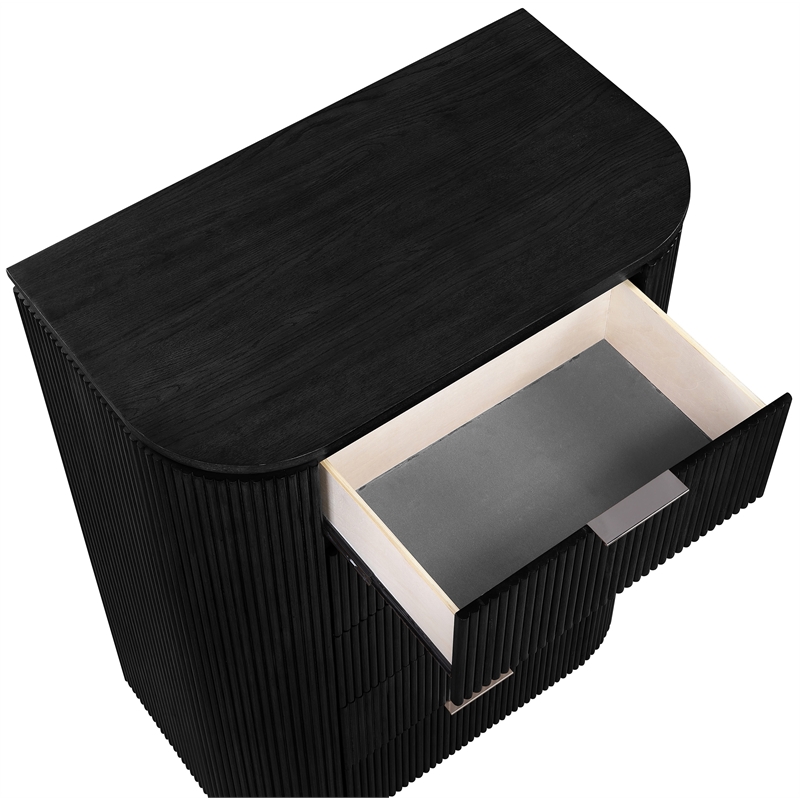 Meridian Furniture Astrid Black Solid Wood And Oak Veneer Chest