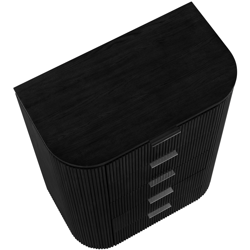 Meridian Furniture Astrid Black Solid Wood And Oak Veneer Chest