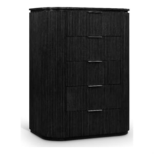 Meridian Furniture Astrid Black Solid Wood And Oak Veneer Chest