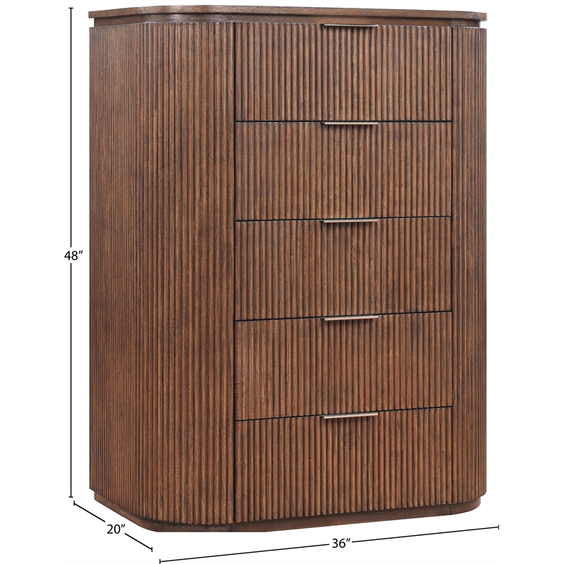Meridian Furniture Astrid Brown Solid Wood And Oak Veneer Chest