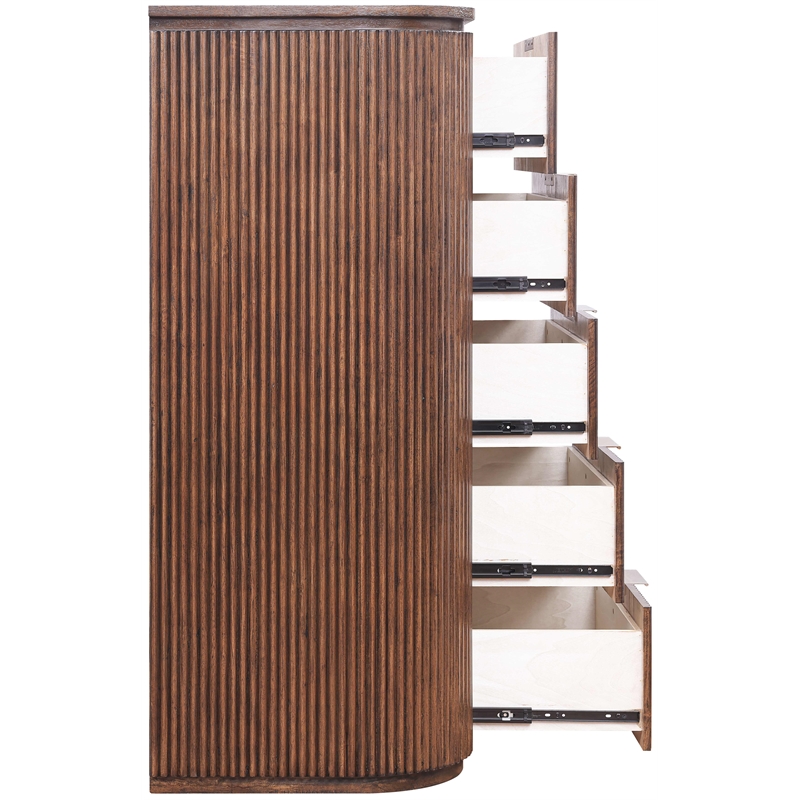 Meridian Furniture Astrid Brown Solid Wood And Oak Veneer Chest