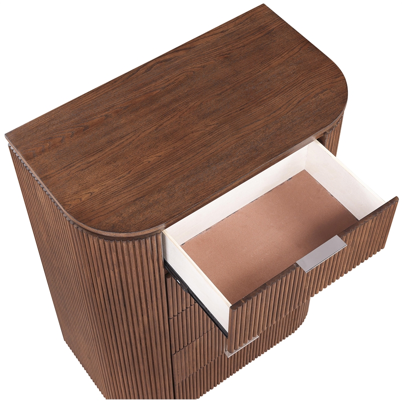 Meridian Furniture Astrid Brown Solid Wood And Oak Veneer Chest