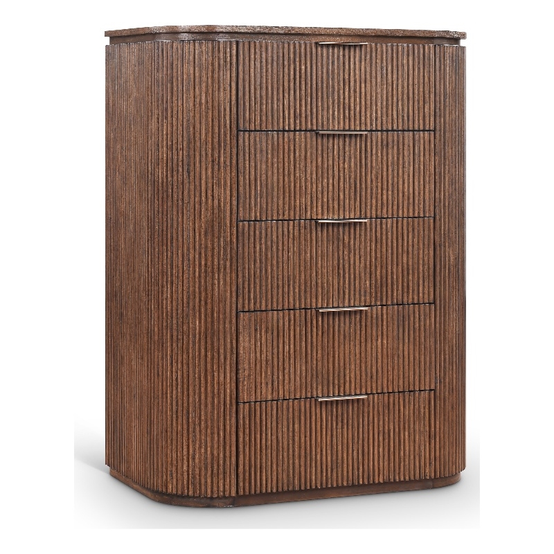 Meridian Furniture Astrid Brown Solid Wood And Oak Veneer Chest