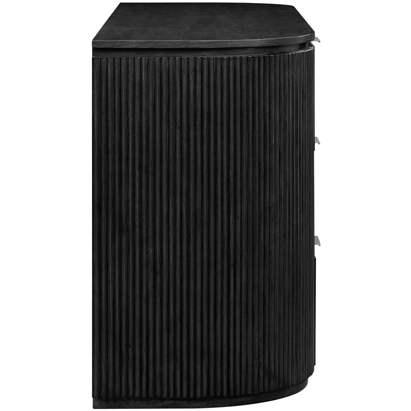 Meridian Furniture Astrid Black Solid Wood And Oak Veneer Dresser