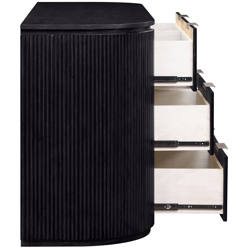 Meridian Furniture Astrid Black Solid Wood And Oak Veneer Dresser