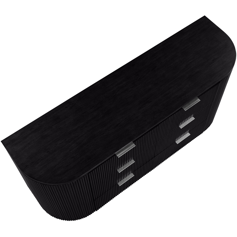 Meridian Furniture Astrid Black Solid Wood And Oak Veneer Dresser