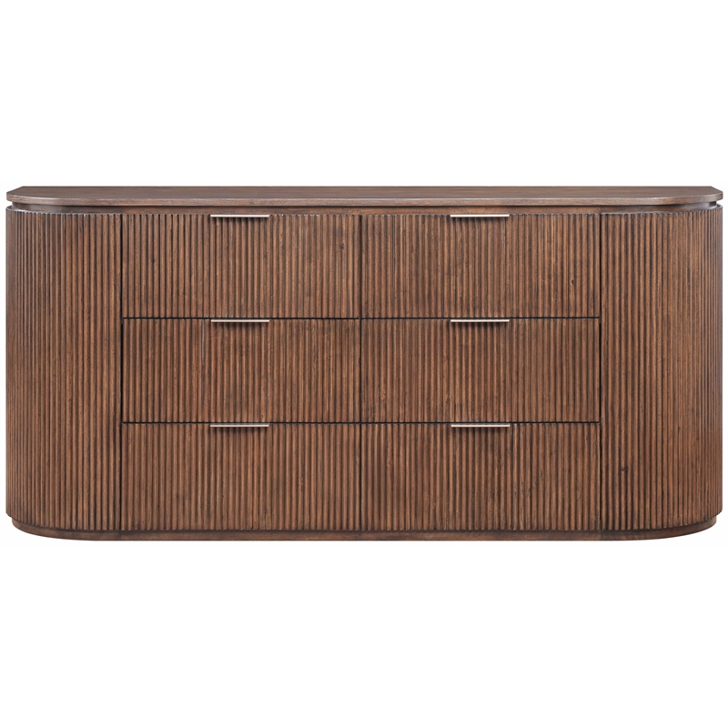 Meridian Furniture Astrid Brown Solid Wood And Oak Veneer Dresser