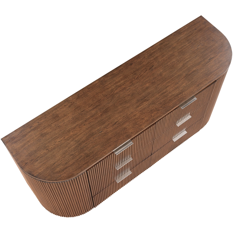 Meridian Furniture Astrid Brown Solid Wood And Oak Veneer Dresser