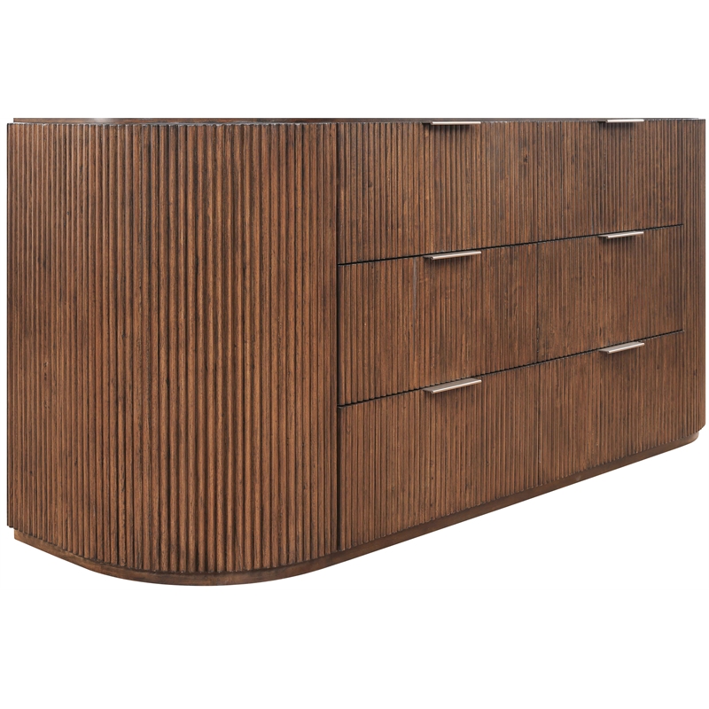 Meridian Furniture Astrid Brown Solid Wood And Oak Veneer Dresser