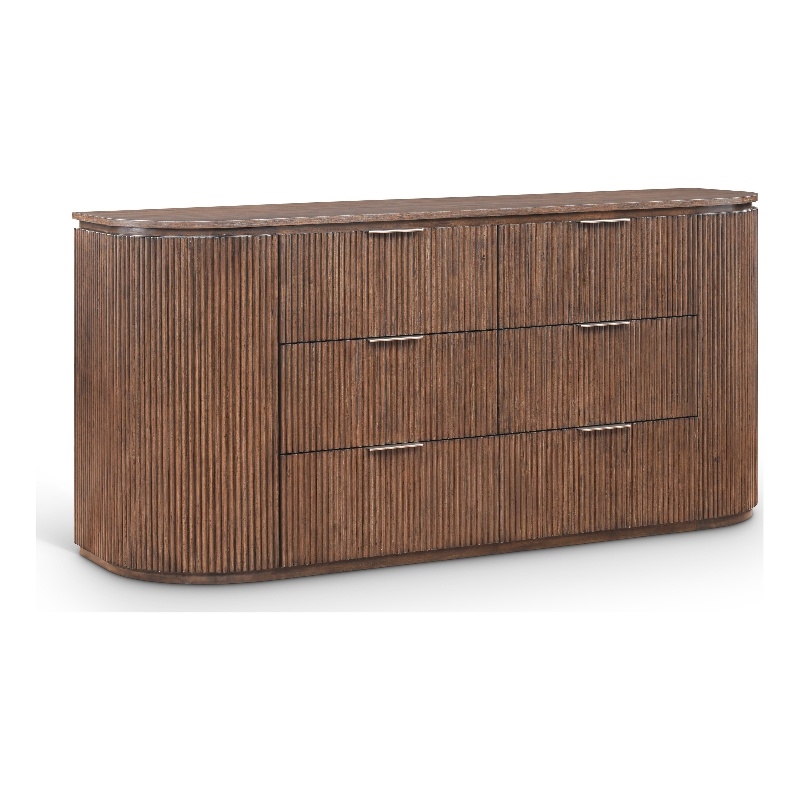 Meridian Furniture Astrid Brown Solid Wood And Oak Veneer Dresser