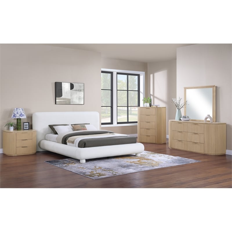 Meridian Furniture Astrid Natural Solid Wood And Oak Veneer Chest