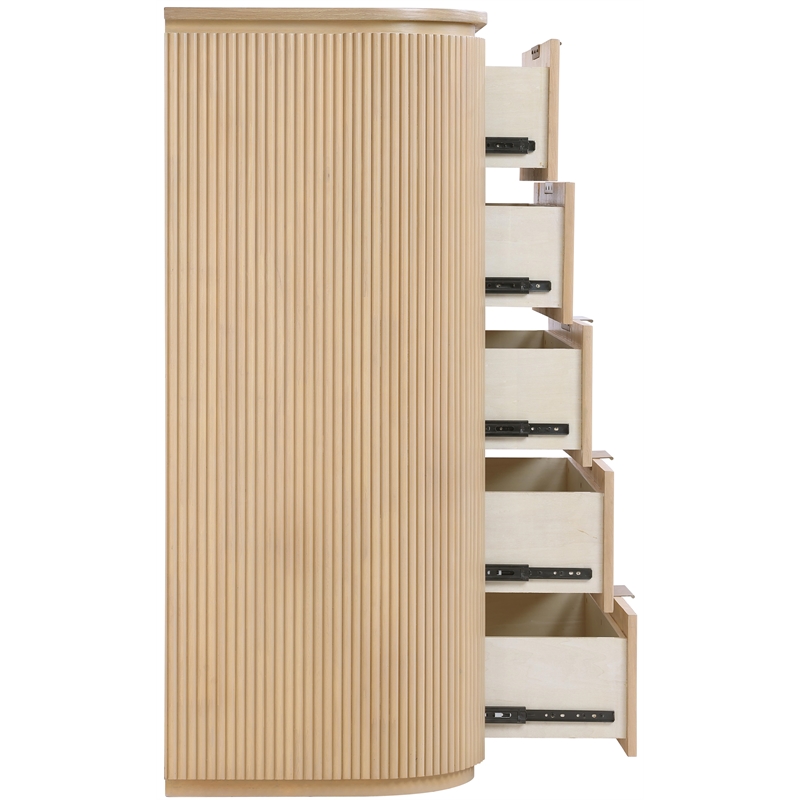 Meridian Furniture Astrid Natural Solid Wood And Oak Veneer Chest