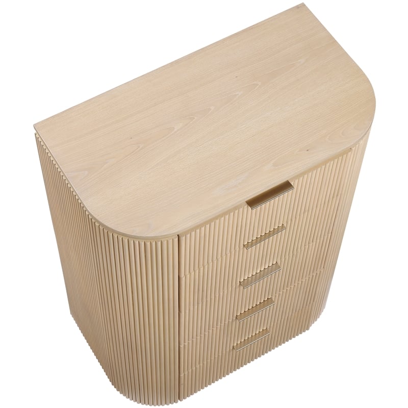 Meridian Furniture Astrid Natural Solid Wood And Oak Veneer Chest