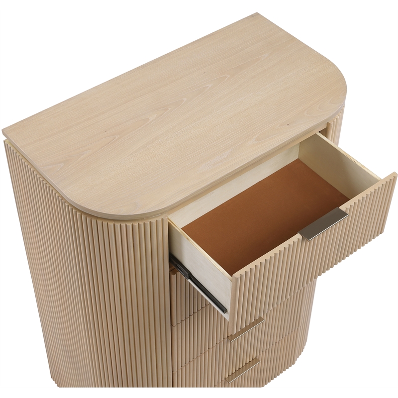 Meridian Furniture Astrid Natural Solid Wood And Oak Veneer Chest