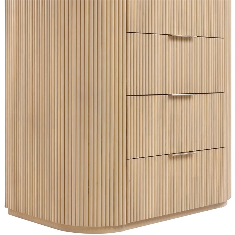 Meridian Furniture Astrid Natural Solid Wood And Oak Veneer Chest