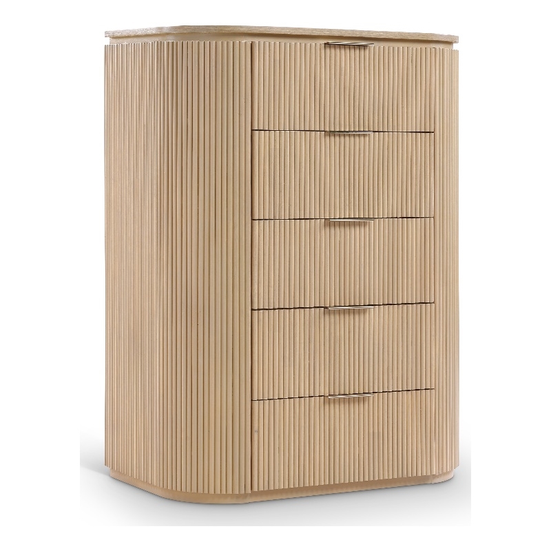 Meridian Furniture Astrid Natural Solid Wood And Oak Veneer Chest