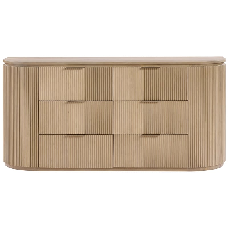 Meridian Furniture Astrid Natural Solid Wood And Oak Veneer Dresser