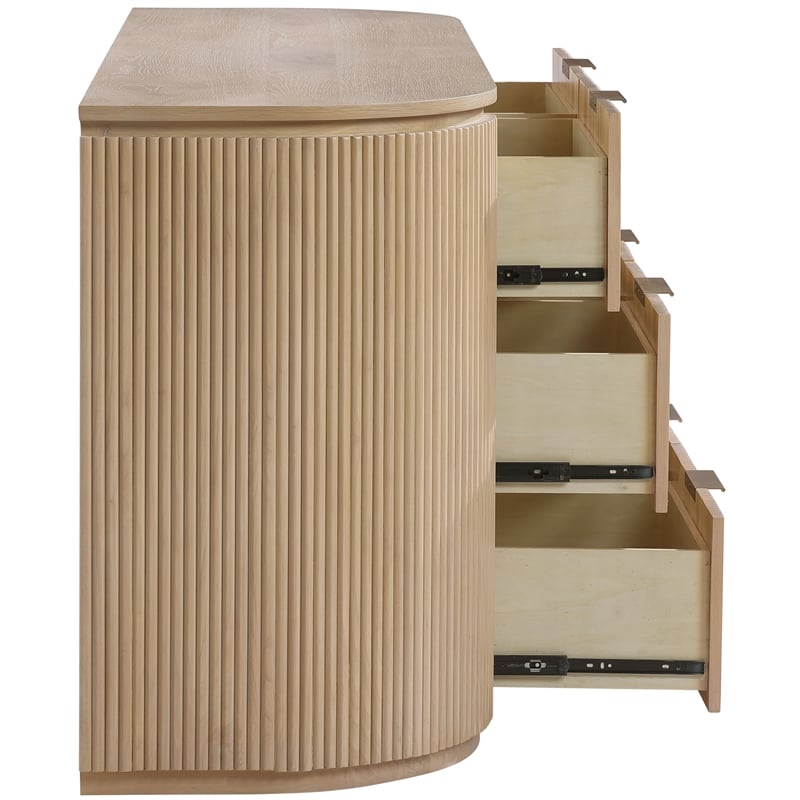 Meridian Furniture Astrid Natural Solid Wood And Oak Veneer Dresser