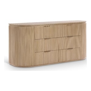 Meridian Furniture Astrid Natural Solid Wood And Oak Veneer Dresser