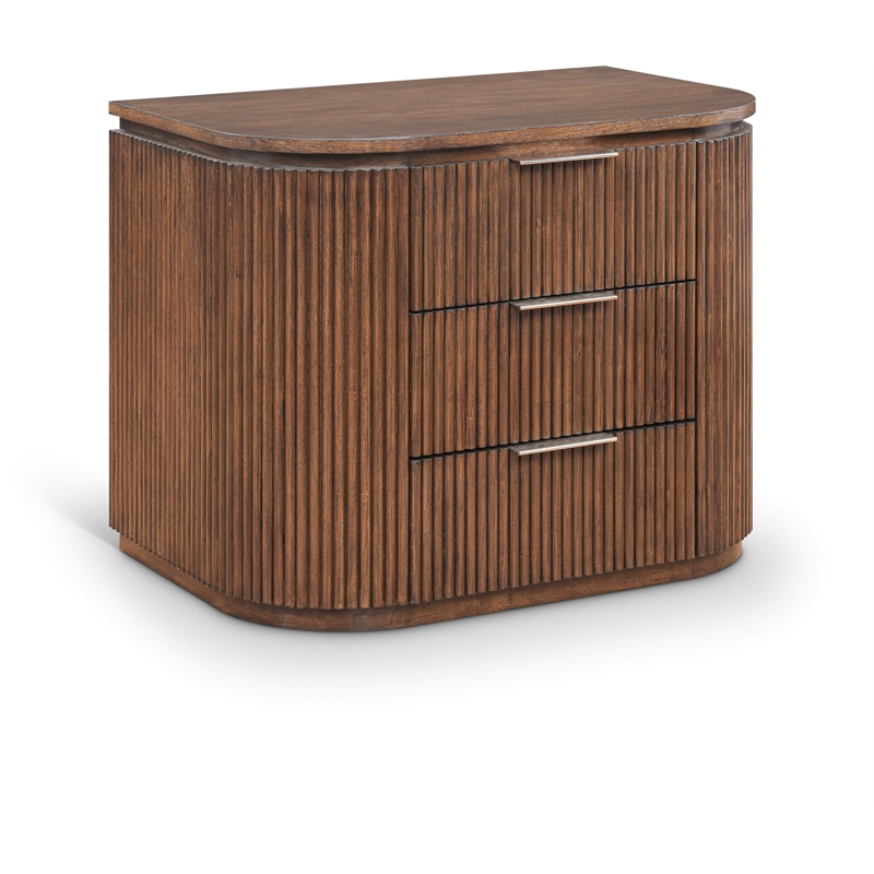 Meridian Furniture Astrid Black Solid Wood And Oak Veneer Nightstand