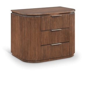 Meridian Furniture Astrid Black Solid Wood And Oak Veneer Nightstand