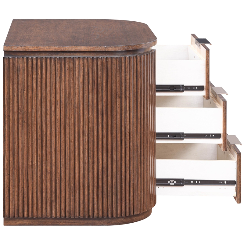 Meridian Furniture Astrid Black Solid Wood And Oak Veneer Nightstand