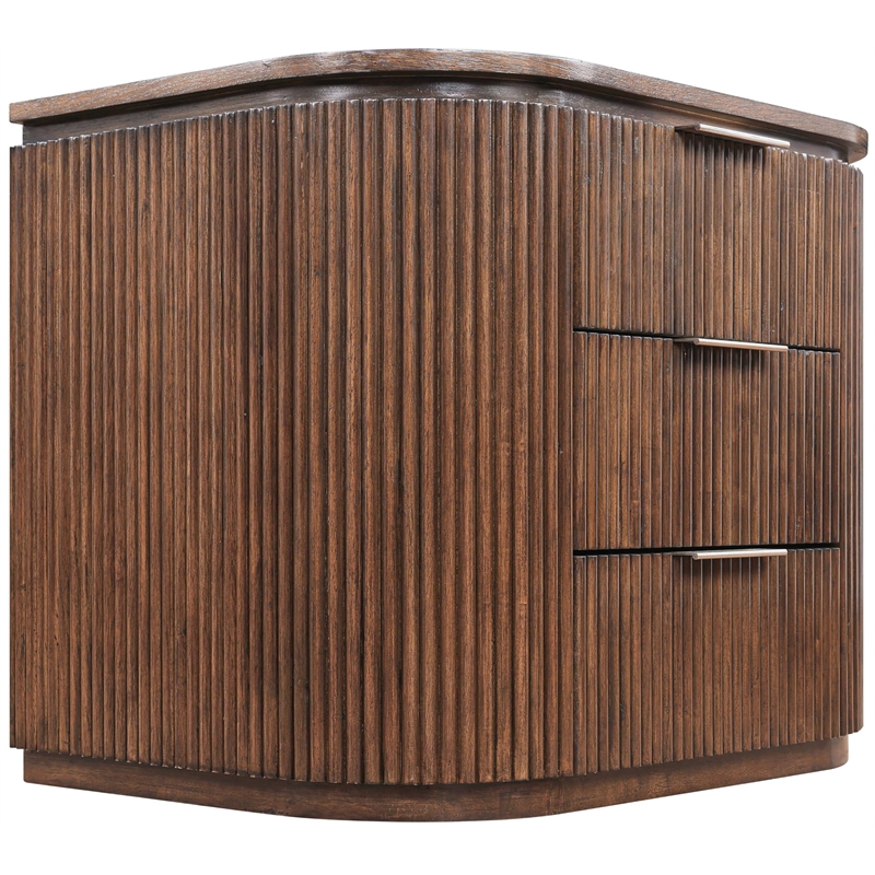 Meridian Furniture Astrid Black Solid Wood And Oak Veneer Nightstand