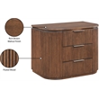 Meridian Furniture Astrid Brown Solid Wood And Oak Veneer Nightstand