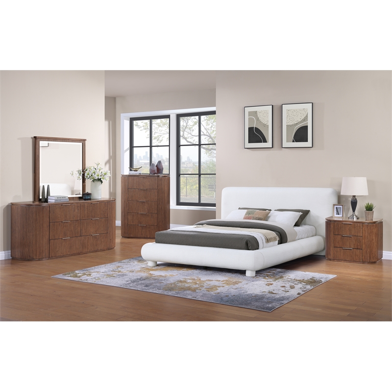 Meridian Furniture Astrid Brown Solid Wood And Oak Veneer Nightstand