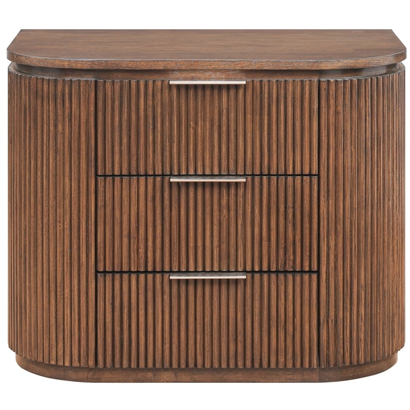 Meridian Furniture Astrid Brown Solid Wood And Oak Veneer Nightstand