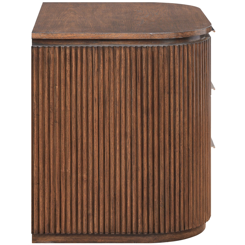 Meridian Furniture Astrid Brown Solid Wood And Oak Veneer Nightstand