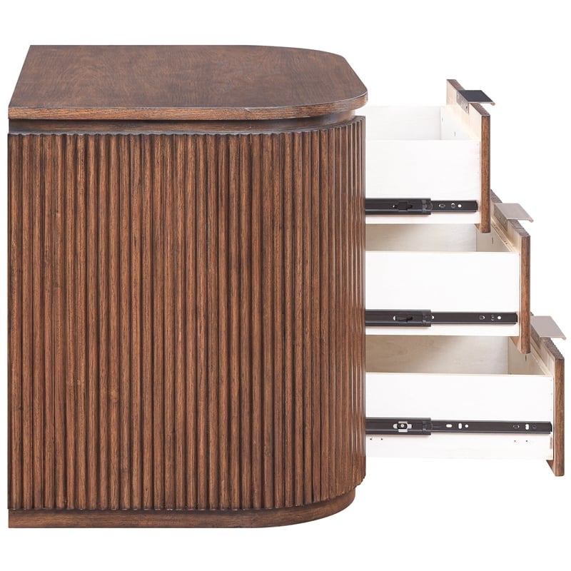 Meridian Furniture Astrid Brown Solid Wood And Oak Veneer Nightstand