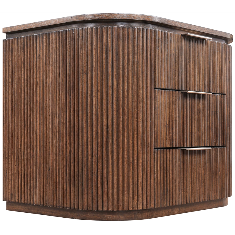Meridian Furniture Astrid Brown Solid Wood And Oak Veneer Nightstand