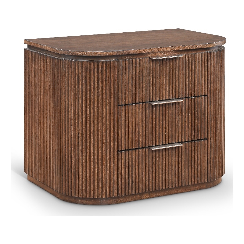 Meridian Furniture Astrid Brown Solid Wood And Oak Veneer Nightstand