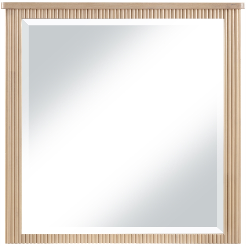 Meridian Furniture Astrid Natural Solid Wood And Oak Veneer Mirror