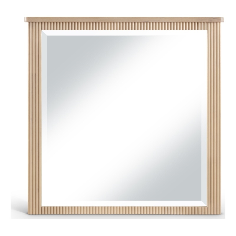 Meridian Furniture Astrid Natural Solid Wood And Oak Veneer Mirror