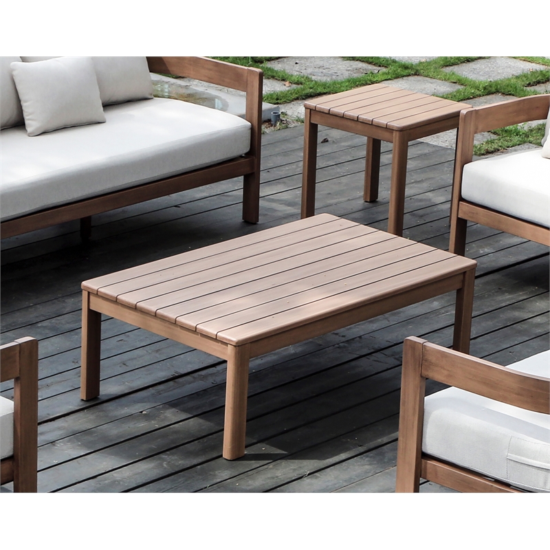 Meridian Furniture Newport Natural Acacia Wood Patio Coffee Table
