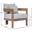 Meridian Furniture Newport Grey Water Resist Fabric Patio Chair w/ Cover