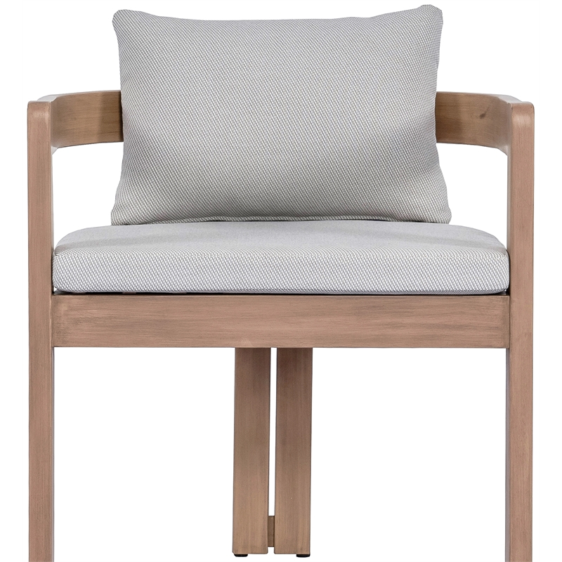 Meridian Furniture Newport Grey Water Resistant Fabric Patio Dining Chair