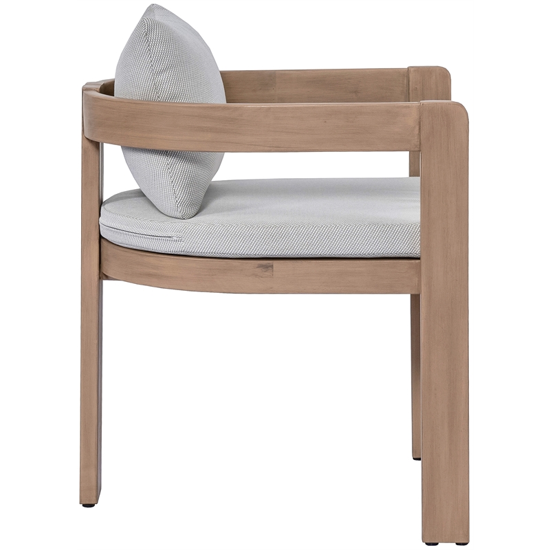 Meridian Furniture Newport Grey Water Resistant Fabric Patio Dining Chair