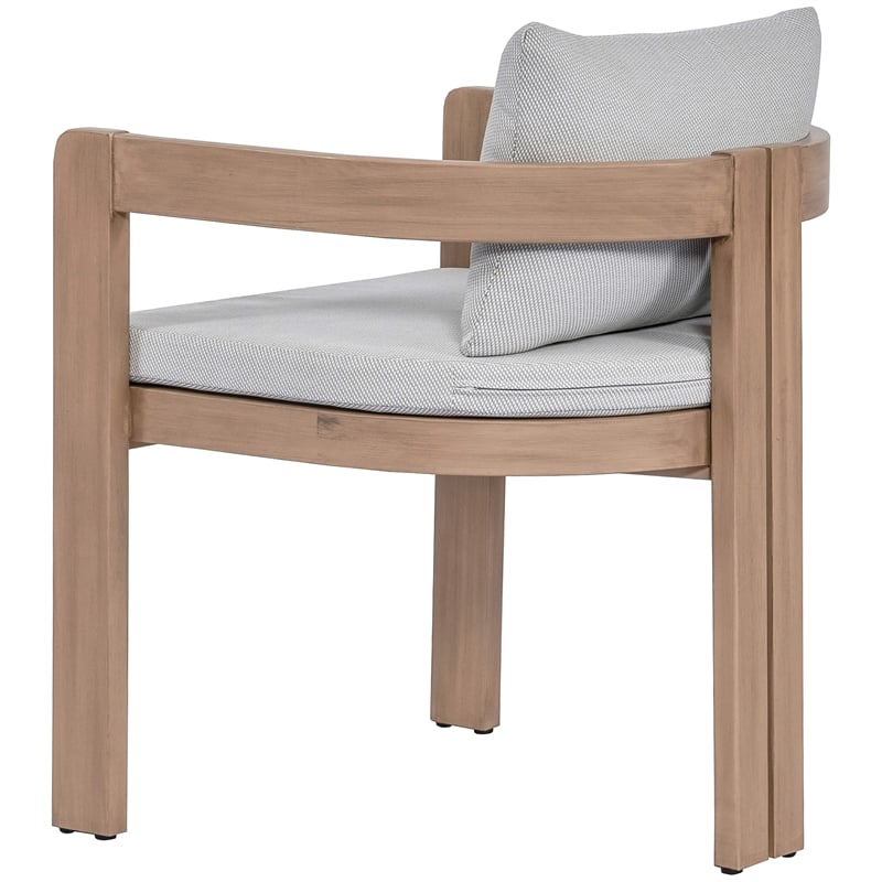 Meridian Furniture Newport Grey Water Resistant Fabric Patio Dining Chair