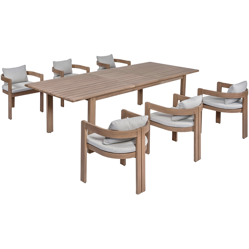 Meridian Furniture Newport Grey Water Resistant Fabric Patio Dining Chair