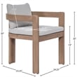 Meridian Furniture Newport Grey Water Resistant Fabric Patio Dining Chair